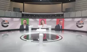 Plató del '23J, el debate final', en RTVE, a 18 de julio de 2023.