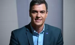 El presidente del Gobierno Pedro Sánchez durante un momento de la entrevista con Público.