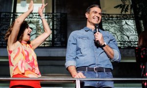 El presidente del Gobierno y secretario general del PSOE, Pedro Sánchez en la sede del Partido Socialista, a 23 de julio de 2023, en Madrid.