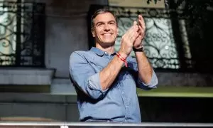 El presidente del Gobierno de España y secretario general del PSOE, Pedro Sánchez, agradece a sus votantes los resultados obtenidos en la jornada electoral.