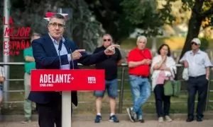 El portavoz del PSOE en el Congreso, Patxi López, participa en un acto de campaña, en el parque Félix Rodríguez de la Fuente, a 12 de julio de 2023, en Burgos, Castilla y León (España). Tomás Alonso / Europa Press