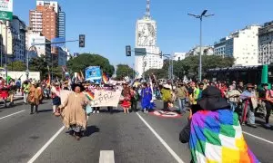 Marcha del Malón de la Paz por el centro de Buenos Aires