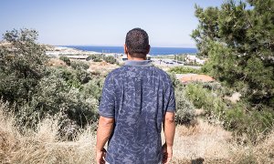 Uno de los solicitantes de asilo de Lesbos que trabajó en la construcción del nuevo campo en Bastria en Lesbos.