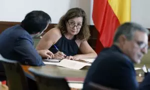 La diputada y expresidenta balear Francina Armengol presenta sus credenciales en el Congreso de los Diputados, a 9 de agosto de 2023.