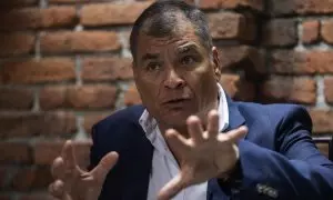 16/8/23 Rafael Correa, expresidente de Ecuador, durante la entrevista.