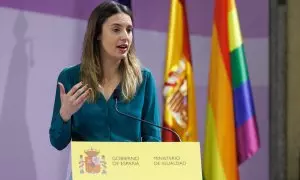 La ministra de Igualdad, Irene Montero, en el Ministerio de Igualdad, a 14 de abril de 2023, en Madrid.