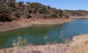 Vista general del Embalse de la MInilla, a 29 de agosto de 2023 en Sevilla (Andalucía, España).