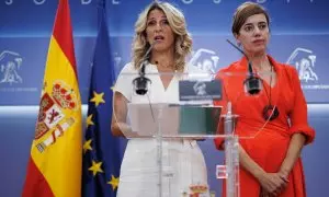 11/9/23 Yolanda Díaz y Marta Lois, el pasado 21 de agosto en el Congreso de las Diputadas.