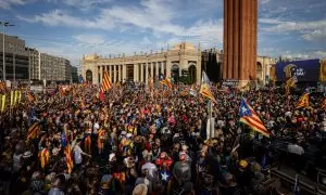 11/09/2023 - La manifestació de l'ANC d'aquest 11 de setembre del 2023 a la plaça Espanya de Barcelona.