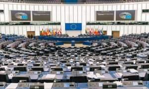 Vista general del hemiciclo del Parlamento Europeo, a 13 de julio de 2023.