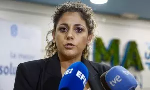 La presidenta de la Liga Profesional de Fútbol Femenino (LPFF), Beatriz Álvarez, atiende a los medios de comunicación, a 13 de septiembre de 2023.