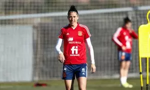 Imagen de archivo de Jenni Hermoso durante una sesión de entrenamiento de la selección femenina de fútbol femenina de España, en Madrid, a 15 de febrero de 2022.