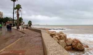 03/09/2023 - El temporal de setembre va engolir la platja d'Alcanar, al Montsià.