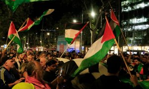 18/10/2023 - La manifestació en suport de Palestina i en contra dels atacs d'Israel a Gaza d'aquest dimecres a Barcelona.