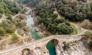 El pont de Pedret, a vista de drone