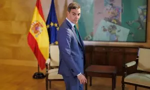 El secretario general del PSOE y presidente del Gobierno en funciones, Pedro Sánchez,  en el Congreso de los Diputados, a 9 de octubre de 2023, en Madrid