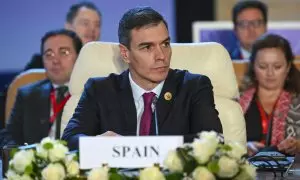 El presidente del Gobierno, Pedro Sánchez, en la Cumbre de la Paz de El Cairo.