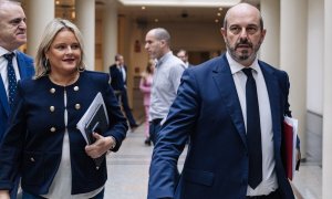 El presidente del Senado, Pedro Rollán, a su llegada a la Cámara. Carlos Luján / Europa Press