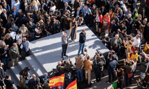 Alberto Núñez Feijóo, Isabel Díaz Ayuso y José Luis Martínez-Almeida, el pasado en la manifestación contra la amnistía.Diego Radamés / Europa Press