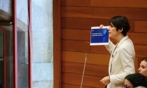 Ana Pontón, este miércoles en el Parlamento de Galicia.