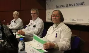 Roda de premsa a l'Hospital Clínic per presentar l'informe