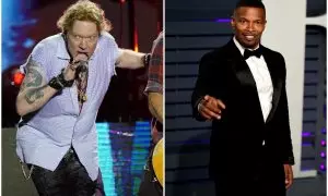 El cantante del grupo de rock Guns N' Roses, Axl Rose, y el actor de Hollywood Jamie Foxx.