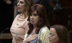 La vicepresidenta de Argentina, Cristina Fernández de Kirchner en el Congreso argentino en Buenos Aires, a29 de noviembre de 2023.