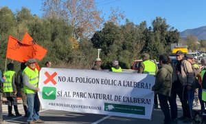 La manifestació contra el macroparc eòlic de l'Albera.