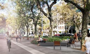 Imatge generada sobre la remodelació dels Jardinets de Gràcia