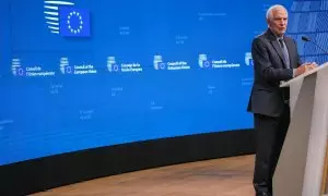 El Alto Representante de la Unión Europea para Asuntos Exteriores y Política de Seguridad, Josep Borrell, ante los medios de comunicación tras el Consejo de Asuntos Exteriores en el Consejo Europeo en Bruselas, Bélgica, el 11 de diciembre de 2023.