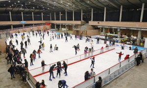 La pista de gel instal·lada al Palau de Fires de Girona durant les passades festes nadalenques