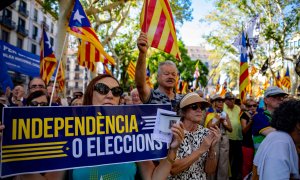 Imagen de archivo de la celebración del aniversario del referéndum del 1-O, en Barcelona, a 1/10/2023