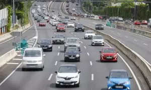 Imagen de archivo del tráfico en una carretera de A Coruña, Galicia.