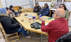 Reunió de les persones afectades pel desnonament del barri de La Salut de Badalona