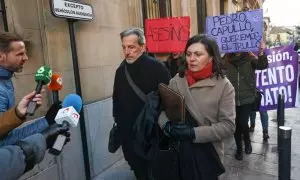 10/1/24- Imagen de archivo de Pedro Muñoz a su llegada a la Audiencia Provincial de León.