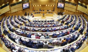 Vista de l'hemicicle del Senat, on aquest dimecres s'ha celebrat el ple del Congrés