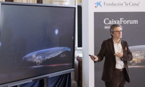 El arquitecto Felipe Pich-Aguilera presenta el proyecto del CaixaForum de Málaga.