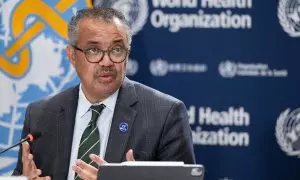 El Director General de la OMS, Tedros Adhanom Ghebreyesus, en la sede de la OMS en Ginebra, a 15 de diciembre de 2023.