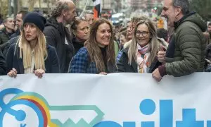 La actriz Itziar Ituño participó en la manifestación de Bilbao, convocada por la organización de apoyo a los presos de ETA Sare.