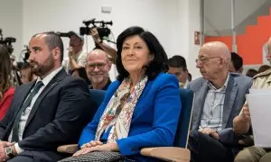 La directora del Centro Nacional de Inteligencia (CNI), Esperanza Casteleiro, en un acto en Madrid el 28/07/2023