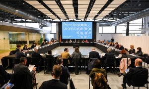 Un moment de la segona sessió del Pacte Nacional de Salut, celebrada a l'Espai Bital de l'Hospitalet de Llobregat