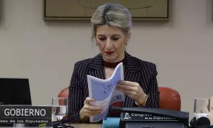 Yolanda Díaz comparece en el Congreso de los Diputados, en Madrid, a 22 de enero de 2024.