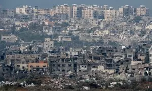 Casas dañadas yacen en ruinas en Gaza, en medio del conflicto en curso entre Israel y Hamas, a 24 de enero de 2024.