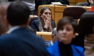 La portavoz de Junts en el Congreso, Miriam Nogueras, durante el pleno del Congreso de los Diputados, en el Palacio del Senado, a 10 de enero de 2024.