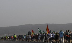 Marcha de jornaleros dirigida por Juan Manuel Sánchez Gordillo. Imagen de archivo.