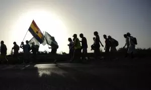 Marcha de jornaleros de Marinaleda, en una imagen de archivo.