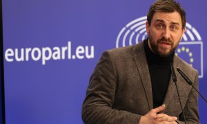 Imagen de archivo del exconseller de la Generalitat Toni Comín, durante una rueda de prensa en Bruselas, a 9 de marzo de 2021.