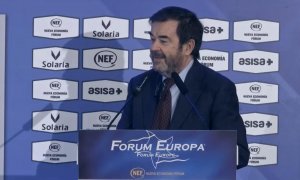 Vicente Guilarte, presidente suplente del CGPJ, este jueves, en una conferencia en Fórum Europa.