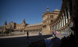 Foto de archivo de la Plaza de España de Sevilla