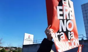 29/2/24 - Imagen de los paros convocados por los trabajadores de la editorial SM en Boadilla del Monte (Madrid), en los que reclaman que "el ERE no era la solución".